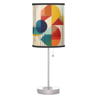 Geometric Abstract Art in Bauhaus Style Table Lamp