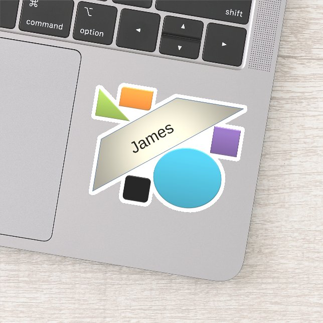 Geometric Abstract Art Minimalism Design Your Own Sticker (Detail)