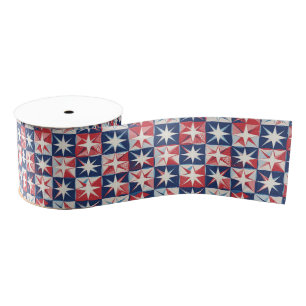 Geometric Abstract Art Patriotic Stars Freedom  Grosgrain Ribbon