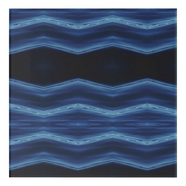 Geometric abstract art river blue navy acrylic (Front)