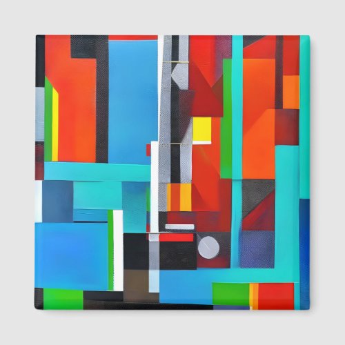 Geometric Abstract Art Shapes Magnet