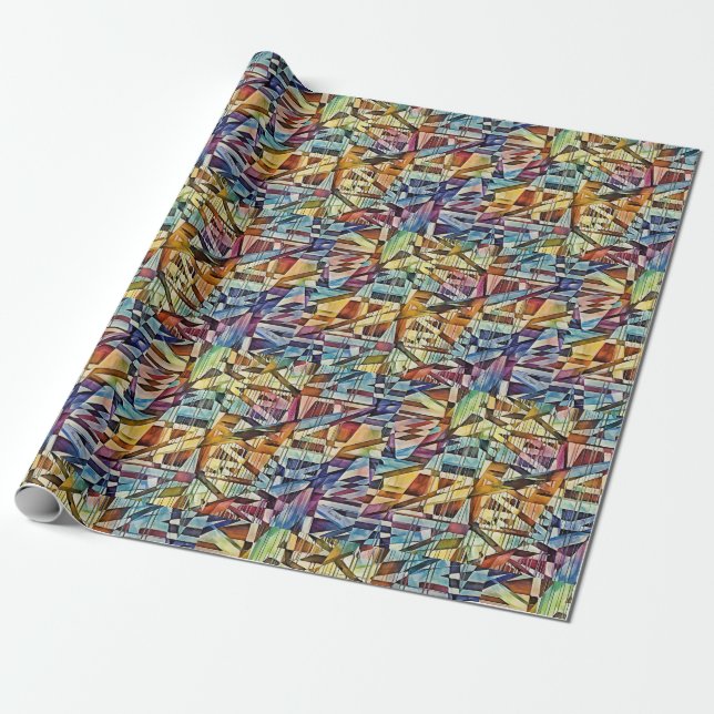 Geometric Abstract Art Wrapping Paper (Unrolled)