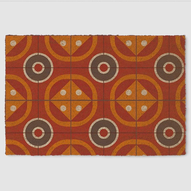 Geometric Abstract Artwork Fiber Doormat (Front)
