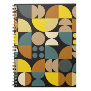 Geometric abstract artwork poster with colorful si notebook