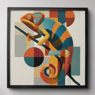 Geometric Abstract Chameleon Colorful Modern Peel And Stick Photo Tile