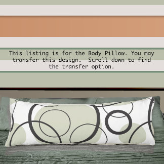 Geometric Abstract Circle Link Black Sage Green Body Pillow