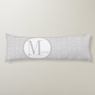 Geometric Abstract Circle Link Gray Mommy To Be Body Pillow
