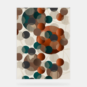Geometric Abstract Circles Modern Brown And Blue F Acrylic Sign