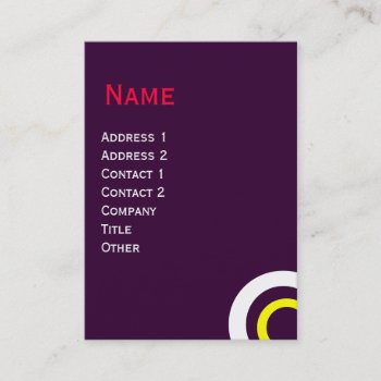 Geometric Abstract Circles Purple Yellow White Business Card by AiLartworks at Zazzle