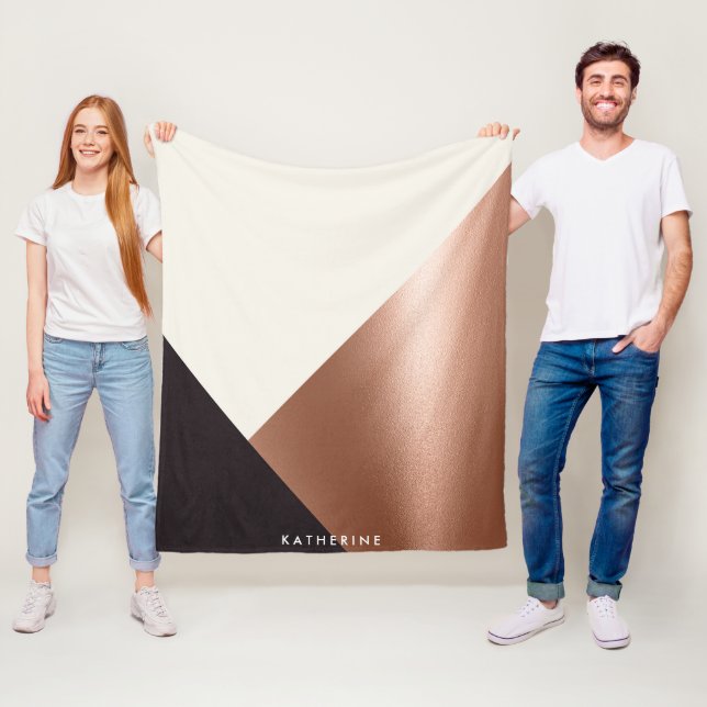 Geometric Abstract Color Block Fleece Blanket (In Situ)