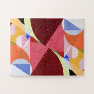 Geometric Abstract Color Blocks Painting Jigsaw Puzzle
