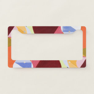 Geometric Abstract Color Blocks Painting License Plate Frame