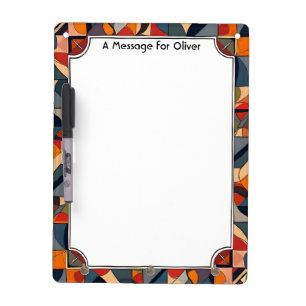 Geometric Abstract Colorful Frame Dry Erase Board