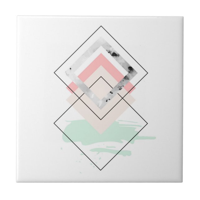 Geometric Abstract Design Ceramic Tile (Front)