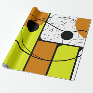 Geometric Abstract Design with Bold Shapes Wrapping Paper