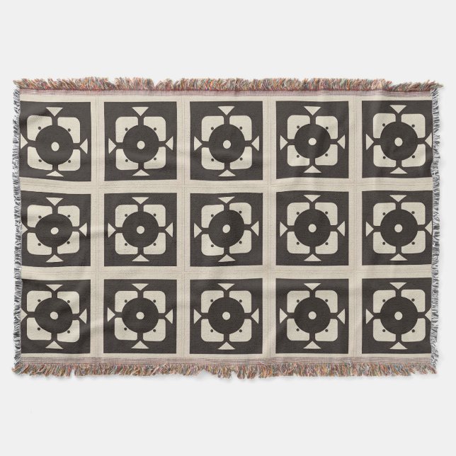 Geometric Abstract Design with Symmetrical Pattern Throw Blanket (Front)