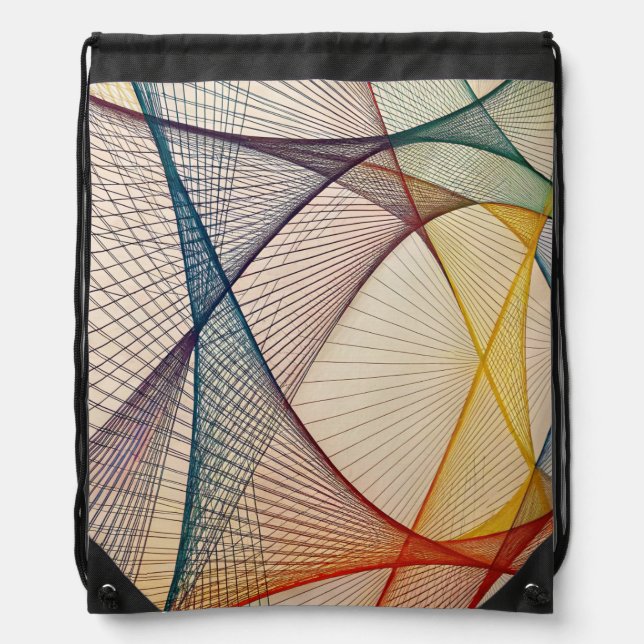Geometric Abstract Drawstring Backpack (Front)