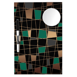 Geometric, abstract dry erase board with mirror