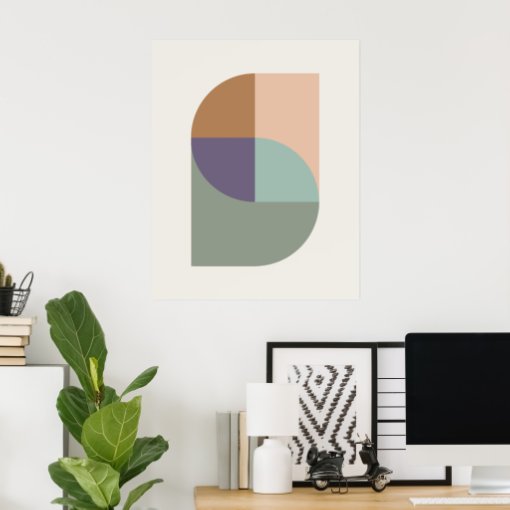 Geometric Abstract Elegant Muted Modern Minimal Poster | Zazzle