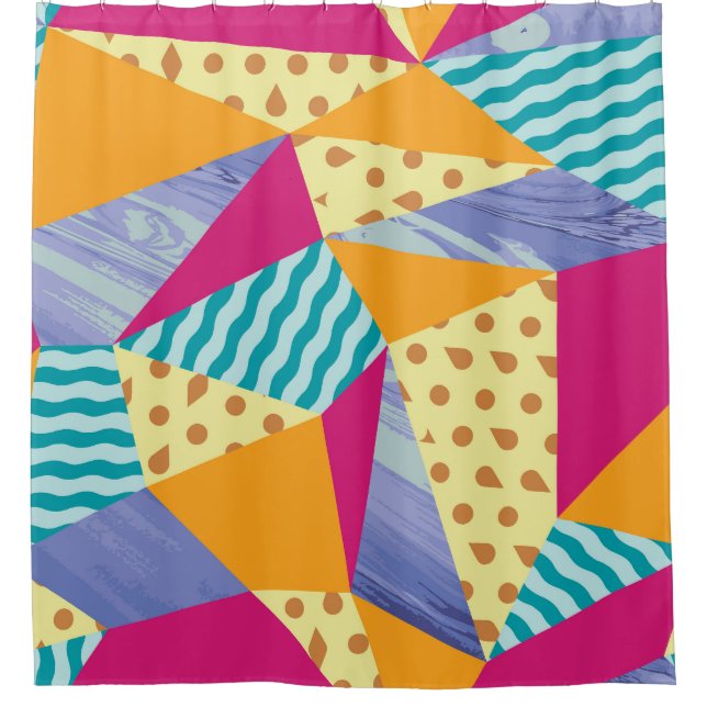 Geometric, abstract elements: decorative seamless  shower curtain (Front)