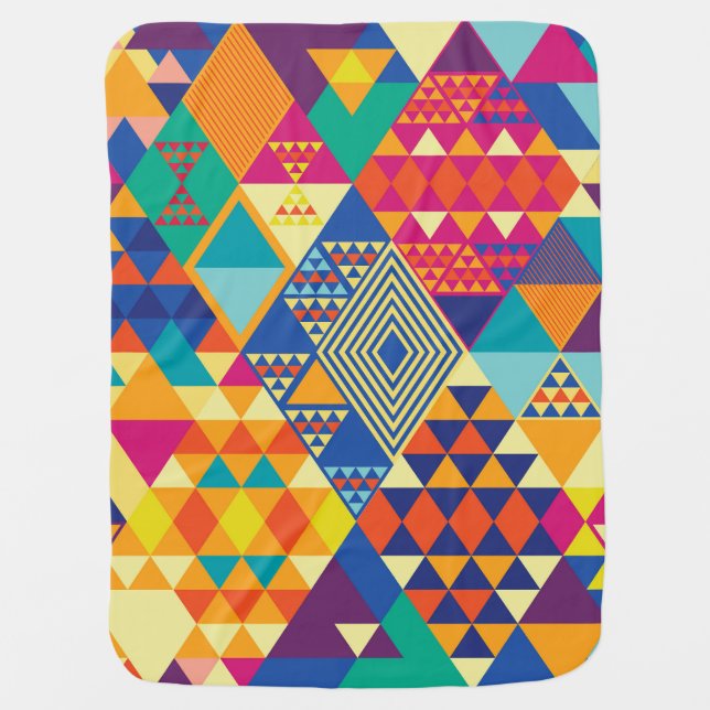 Geometric, abstract elements, vintage pattern. baby blanket (Front)