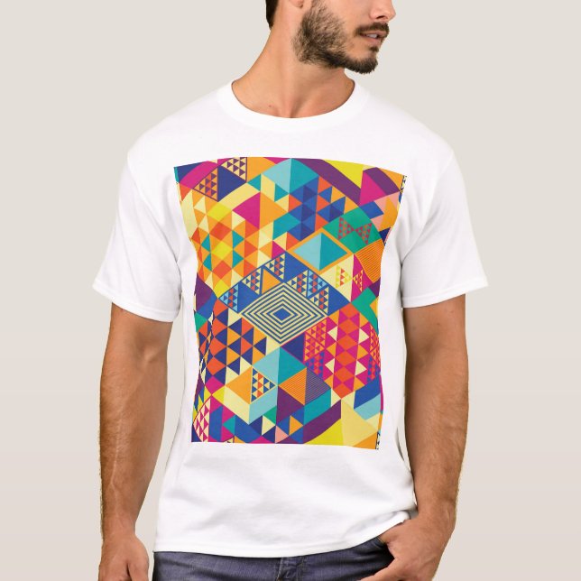 Geometric, abstract elements, vintage pattern. T-Shirt (Front)