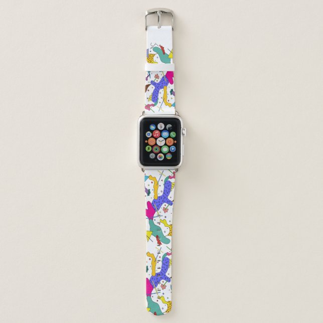 Geometric Abstract Expressionism Cubism Cool Apple Watch Band (Front)