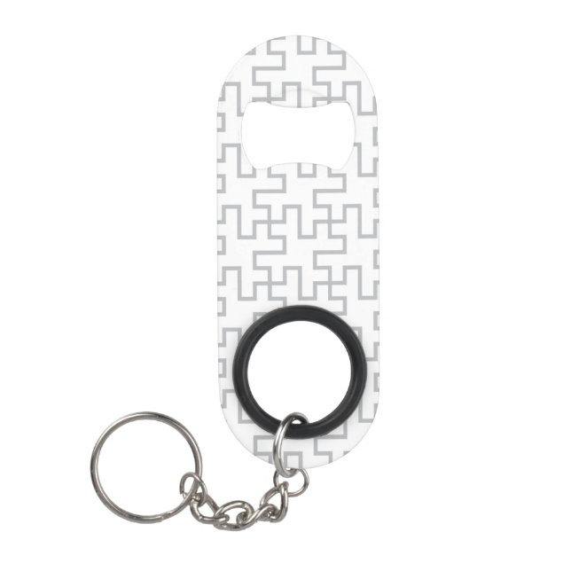 Geometric Abstract Floor Design Keychain Bottle Opener (Front)