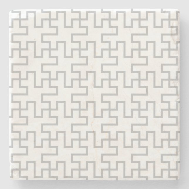 Geometric Abstract Floor Design Stone Coaster (Front)