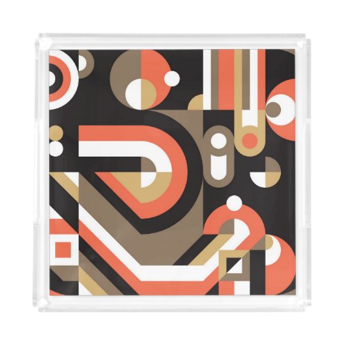 Geometric Abstract Futuristic Artwork Design Acrylic Tray