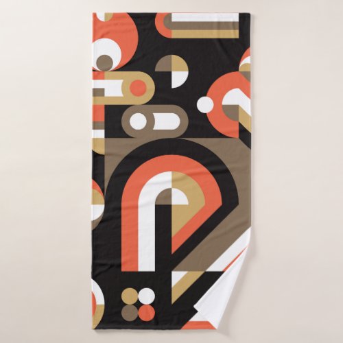 Geometric Abstract Futuristic Artwork Design Bath Towel