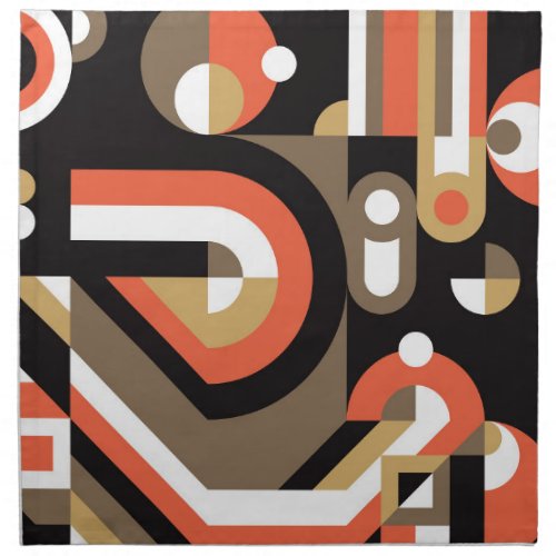 Geometric Abstract Futuristic Artwork Design Cloth Napkin