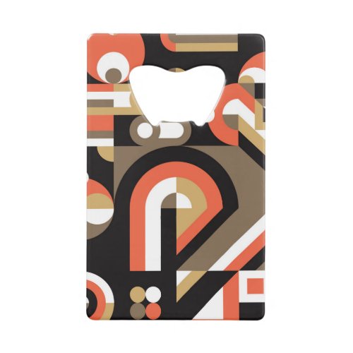 Geometric Abstract Futuristic Artwork Design Credit Card Bottle Opener