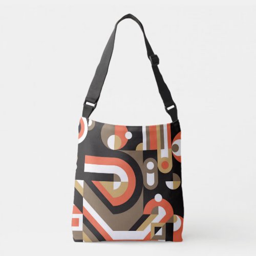 Geometric Abstract Futuristic Artwork Design Crossbody Bag