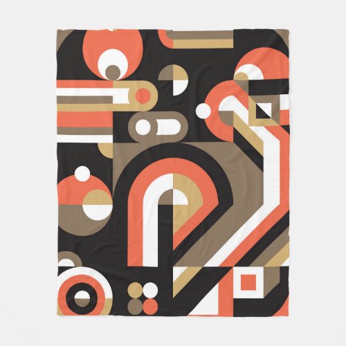 Geometric Abstract Futuristic Artwork Design Fleece Blanket