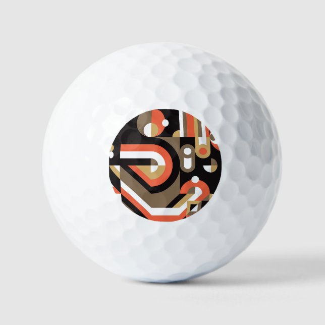 Geometric Abstract: Futuristic Artwork Design. Golf Balls (Front)