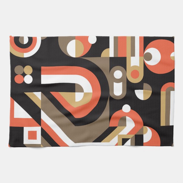 Geometric Abstract: Futuristic Artwork Design. Kitchen Towel (Horizontal)