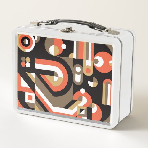 Geometric Abstract Futuristic Artwork Design Metal Lunch Box