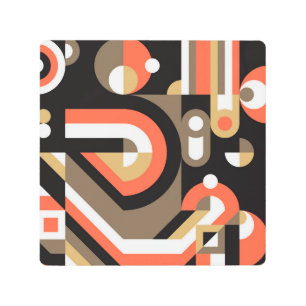 Geometric Abstract: Futuristic Artwork Design. Metal Print