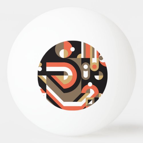Geometric Abstract Futuristic Artwork Design Ping Pong Ball