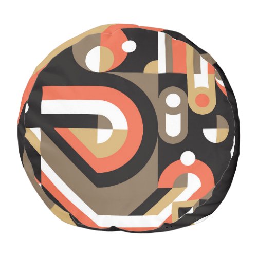 Geometric Abstract Futuristic Artwork Design Pouf