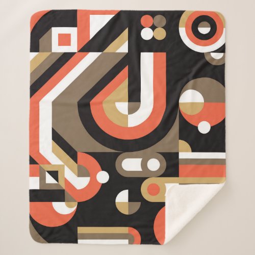 Geometric Abstract Futuristic Artwork Design Sherpa Blanket