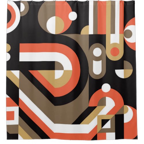 Geometric Abstract Futuristic Artwork Design Shower Curtain