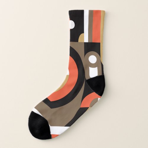 Geometric Abstract Futuristic Artwork Design Socks