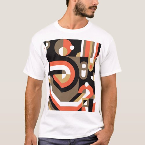 Geometric Abstract Futuristic Artwork Design T_Shirt