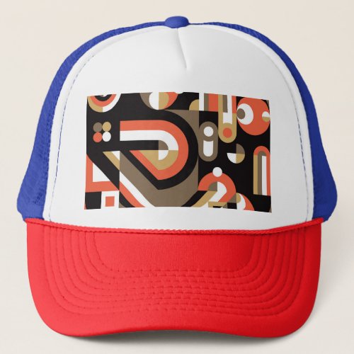 Geometric Abstract Futuristic Artwork Design Trucker Hat