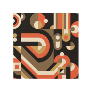 Geometric Abstract: Futuristic Artwork Design. Wood Wall Art