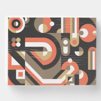Geometric Abstract: Futuristic Artwork Design. Wooden Box Sign