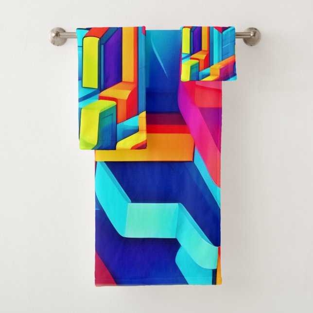 Geometric Abstract Harmony Bath Towel Set (Insitu)
