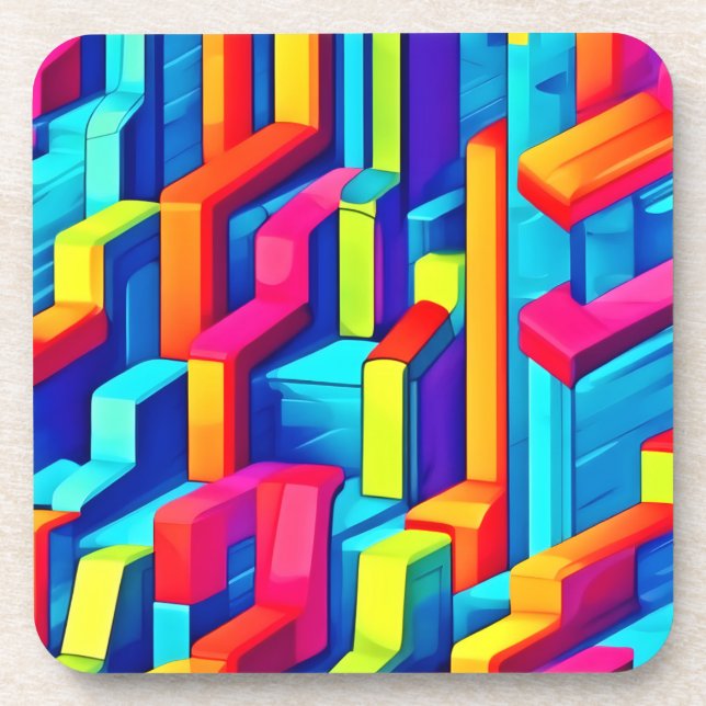 Geometric Abstract Harmony Beverage Coaster (Front)